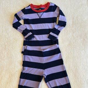 Primary purple striped pajamas, size 2-3T
